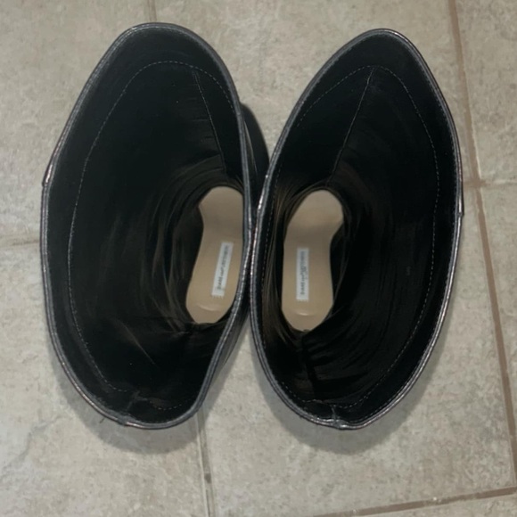 Diane von Furstenberg DVF Gladyss Black Real Leather Knee High Boots size 7.5 - Picture 7 of 9